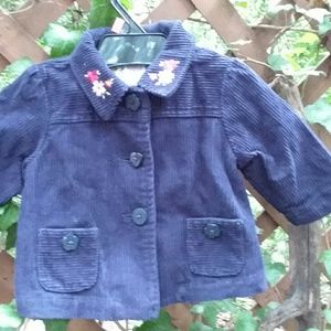 Gymboree Blue Corduroy Coat & Beret  Sz 3-6 Month